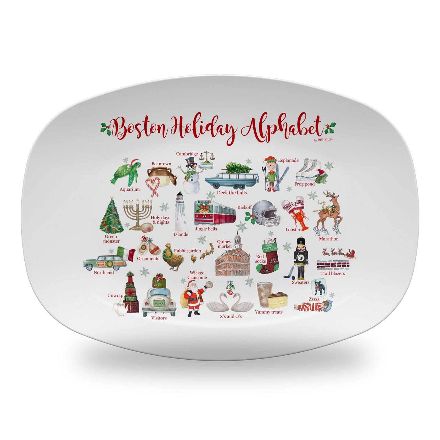 Boston Holiday Alphabet 14" DecoWare Polymer Platter