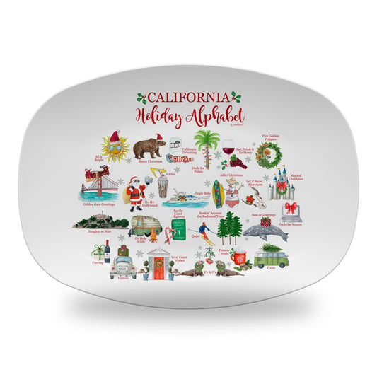 California Holiday Alphabet 14" DecoWare Polymer Platter