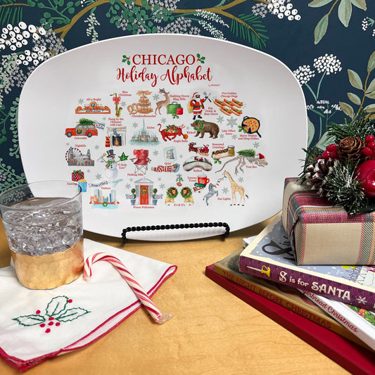 Chicago Holiday Alphabet 14" DecoWare Polymer Platter