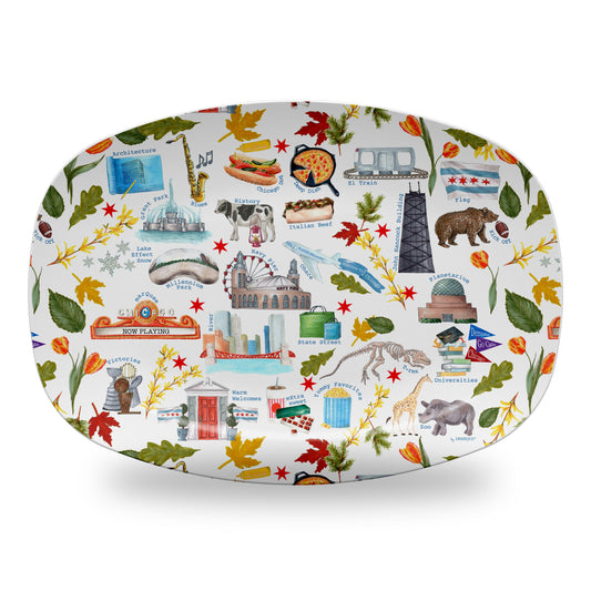 Chicago Alphabet Pattern 14" DecoWare Polymer Platter